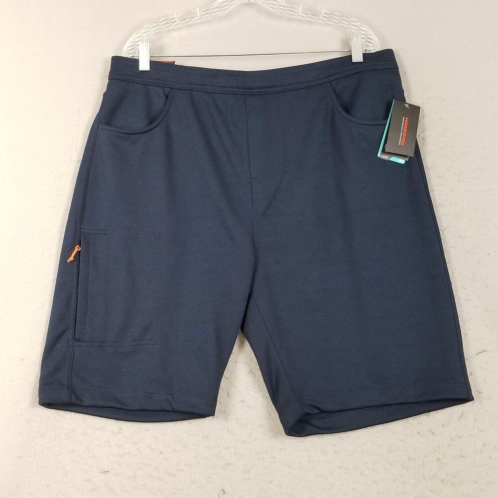 Hawke & Co Shorts Mens XL Navy Stealth Short‎ Performance Zip Pockets Drawstring